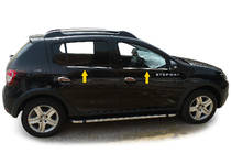 Dacia Sandero 2013-2020 Molduras de ventanas acero inoxidable foto 1