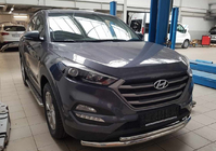 Hyundai Tucson TL 2016-2021 Defensa Delantera ST014 (Acero Inoxidable) d60/60 foto 2