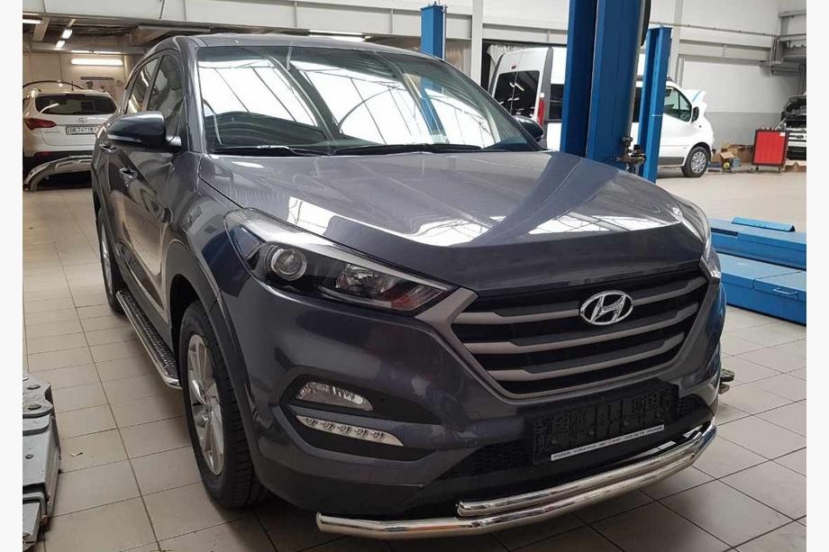 Hyundai Tucson TL 2016-2021 Defensa Delantera ST014 (Acero Inoxidable) Foto 2
