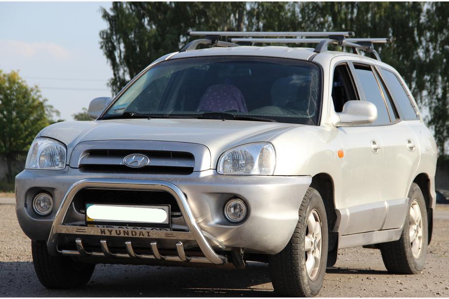 Hyundai Santa Fe 1 2000-2006 Defensa Delantera WT004 Acero Inoxidable Image