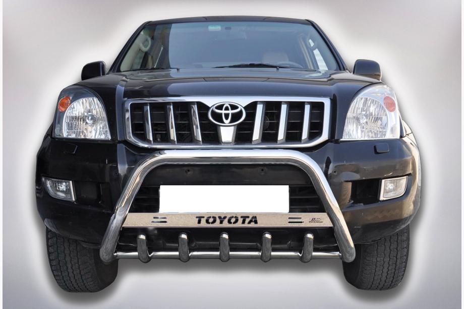 Toyota Land Cruiser Prado 120 2002-2009 Defensa Delantera WT004 Acero Inoxidable Image