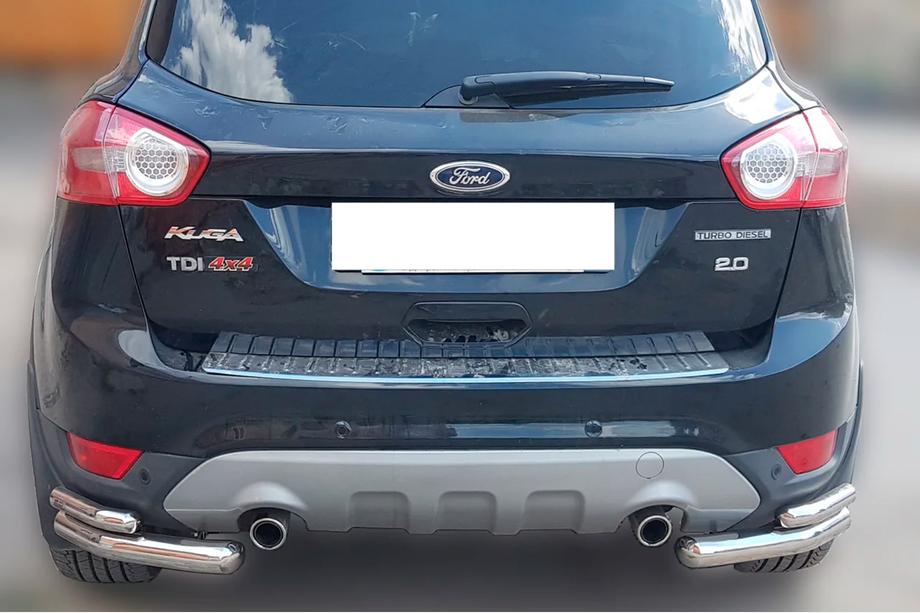 Ford Kuga 2008-2013 Esquinas traseras dobles AK003-double (2 uds., acero inoxidable) Foto 1