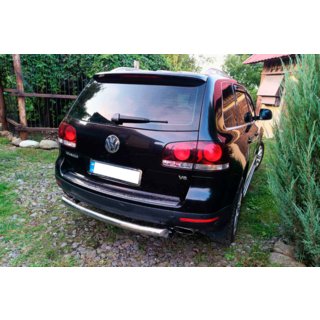 Protector trasero AK002 (2 uds, acero inoxidable) Volkswagen Touareg 2002–2010 foto 2