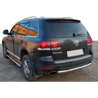 Protector trasero AK002 (2 uds, acero inoxidable) Volkswagen Touareg 2002–2010 foto 3
