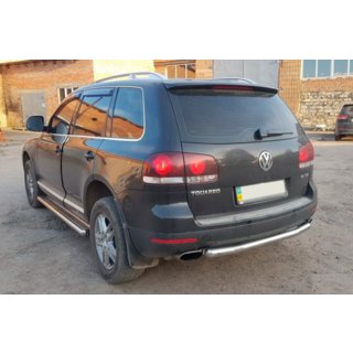 Protector trasero AK002 (2 uds, acero inoxidable) Volkswagen Touareg 2002–2010 foto 4