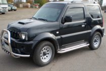 Suzuki Jimny 1998-2018 Defensa delantera QT007-Exclusive (con inscripción, acero inoxidable) foto 6