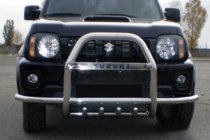 Suzuki Jimny 1998-2018 Defensa delantera QT007-Exclusive (con inscripción, acero inoxidable) foto 5