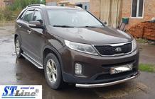 Kia Sorento II XM 2009-2014 Defensa Delantera ST008 (2013-2015, Acero Inoxidable) foto 2