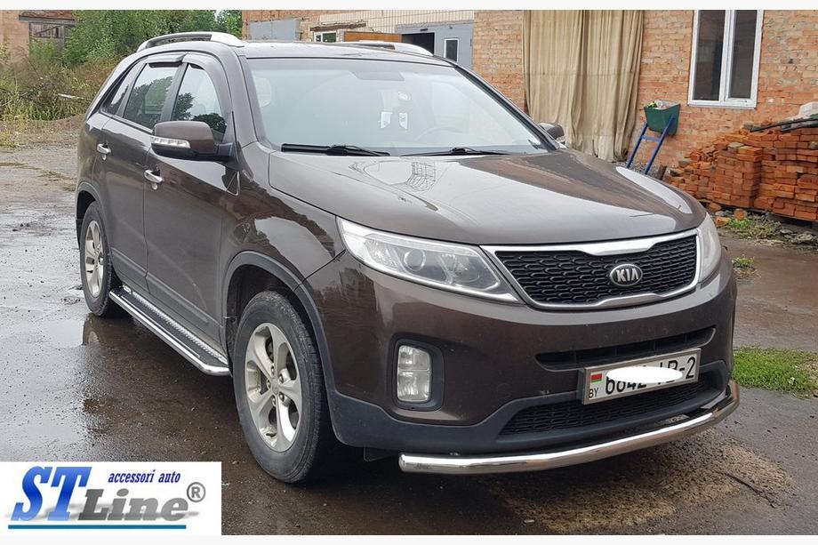 Kia Sorento II XM 2009-2014 Defensa Delantera ST008 (2013-2015, Acero Inoxidable) Foto 2