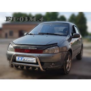 Defensa delantera WT003 (60 mm, acero inoxidable) Lada Kalina 2004-2011 foto 3