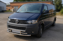 Volkswagen T5 2010-2015 Defensa delantera F3-42 (acero inoxidable) foto 2