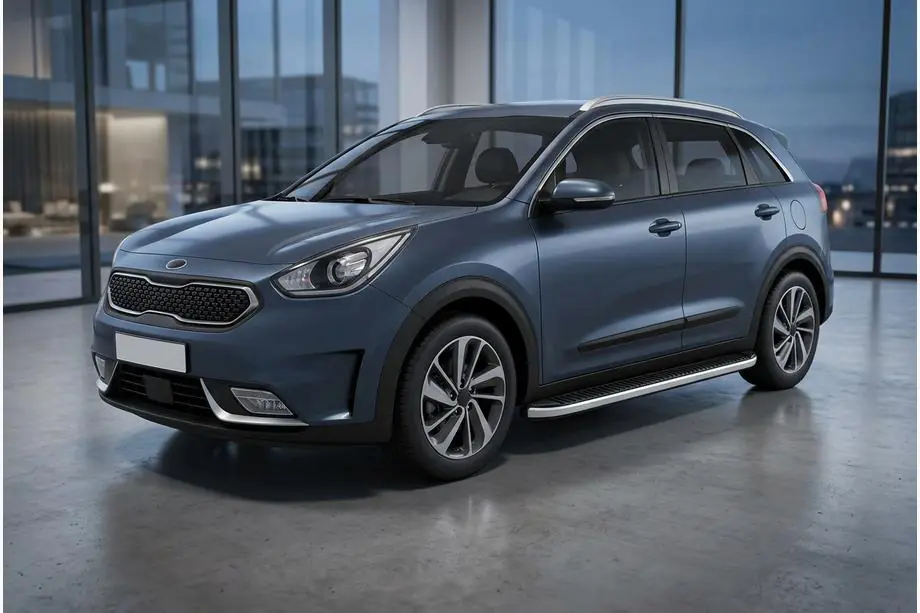 Kia Niro 2016–2021 Estribos Laterales Tayga Grey (2 uds., Aluminio) Image