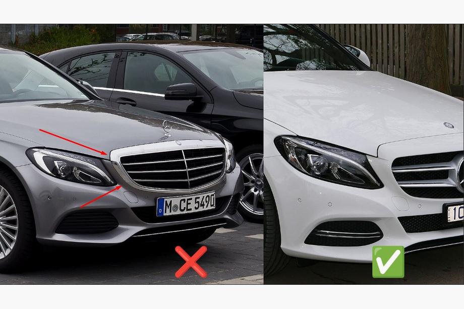 Mercedes C-class W205 2014-2021 Parrilla Delantera Panamericana GT (para Avantgarde/AMG-Line/C43 AMG) 2014-2018, sin cámara Foto 4