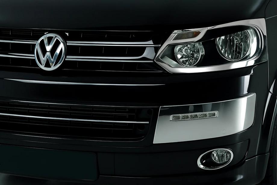 Volkswagen T5 2010-2015 Cubiertas de Faros Cromadas (2 uds, Acero Inoxidable) Image