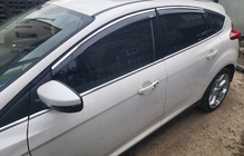Ford Focus III 2011-2017 Deflectores de ventana con moldura cromada Niken (SD/HB, 4 uds) foto 6
