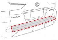 Lexus LX570/450d 2008-2022 Inserto de parachoques trasero con cromo (2016+) foto 4