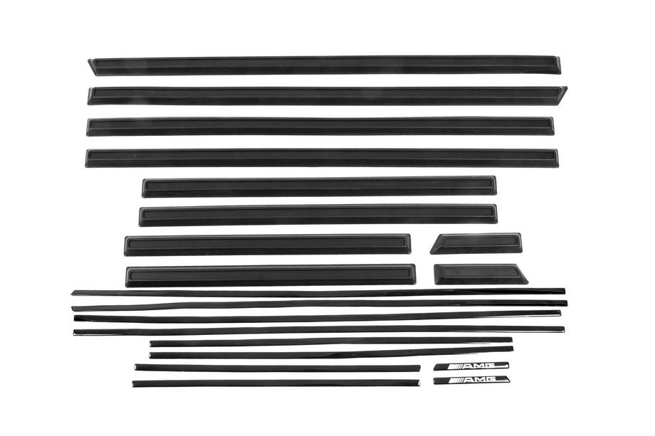Mercedes G class W463 1990-2018 Molduras de puerta negras premontadas (diseño 2019) Image