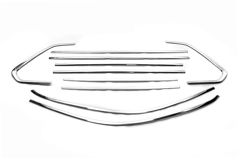 Volkswagen Tiguan 2016-2023 Juego completo de molduras de ventanas acero inoxidable (10 piezas) Foto 1