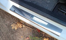 Renault Logan MCV 2013-2022 Protector de umbral Carmos V1 (4 uds, acero inoxidable) foto 1