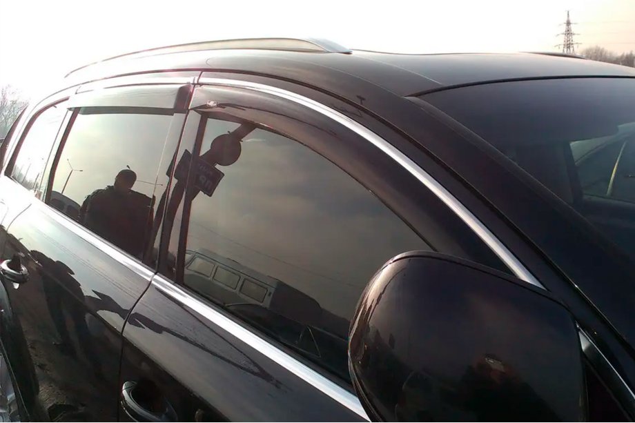 Audi Q7 2005-2015 Deflectores de ventana con moldura cromada (4 uds, HIC) Foto 3