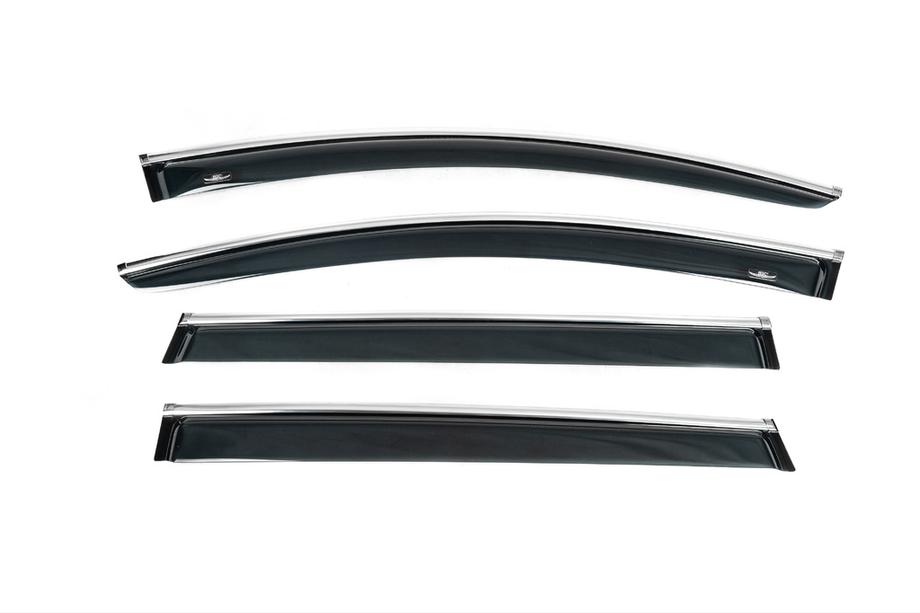 Audi Q7 2005-2015 Deflectores de ventana con moldura cromada (4 uds, HIC) Foto 4