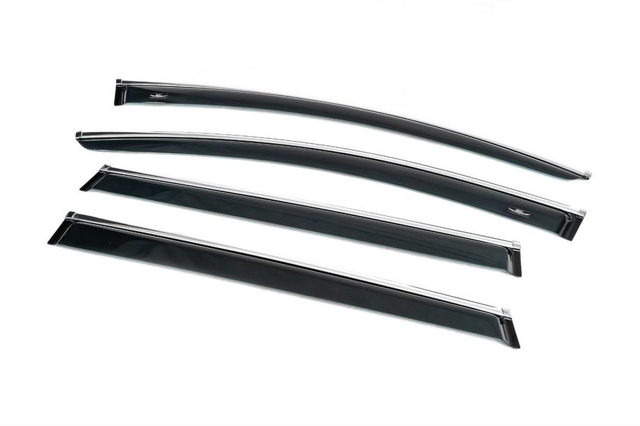 Audi Q7 2005-2015 Deflectores de ventana con moldura cromada (4 uds, HIC) Foto 9