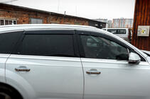 Audi Q7 2015–2026 Deflectores de ventana con moldura cromada (4 uds, HIC) foto 2