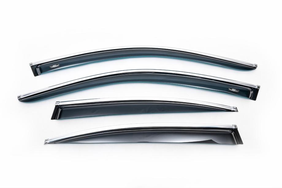 BMW 5 Series E60/E61 2003-2010 Deflectores de Ventana con Moldura Cromada SD (4 uds, HIC) Foto 2