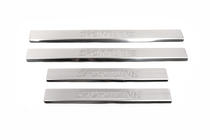 Mercedes E-class W210 1995-2002 Protector de umbral de puerta acero inoxidable Omsa 4 piezas foto 2