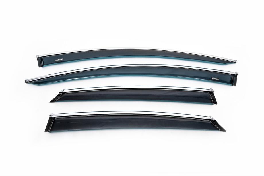 Ford Mondeo 2014-2022 Deflectores de ventana con moldura cromada (4 uds, HIC) Foto 2