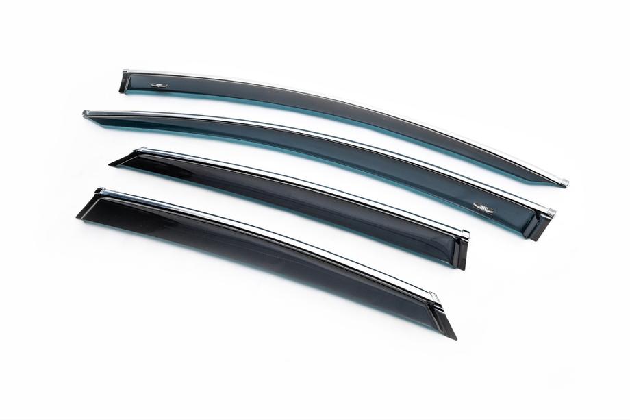 Ford Mondeo 2014-2022 Deflectores de ventana con moldura cromada (4 uds, HIC) Foto 3