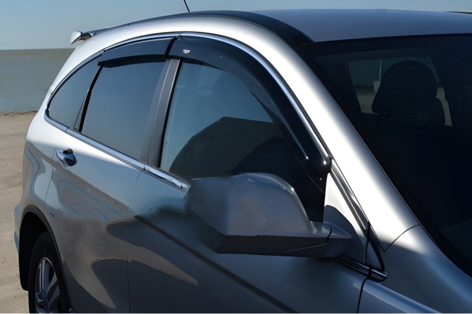 Honda CRV 2007-2011 Deflectores de ventana con moldura cromada (4 uds, HIC) Foto 6