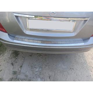 Protector de parachoques trasero (SW, brillo, acero inoxidable) Mercedes C-class W204 2007-2015 foto 1