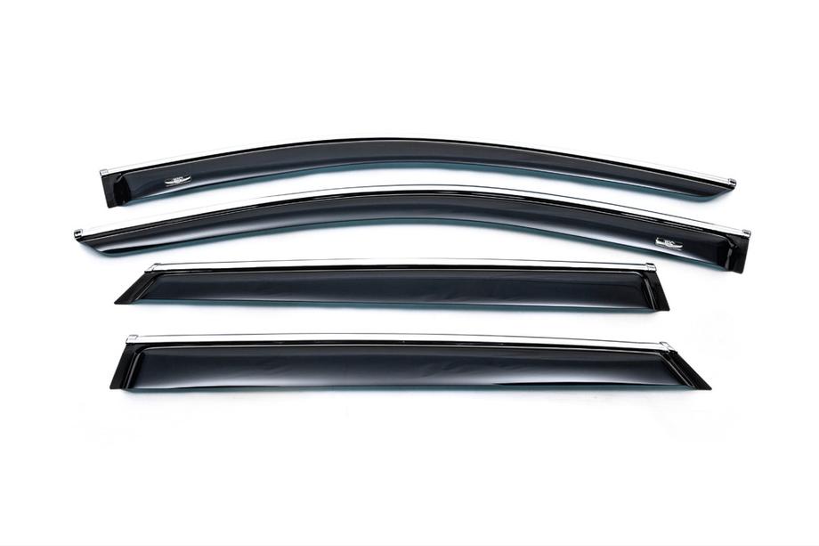 Hyundai Santa Fe 3 2012-2018 Deflectores de ventana con moldura cromada (4 uds, HIC) Foto 4