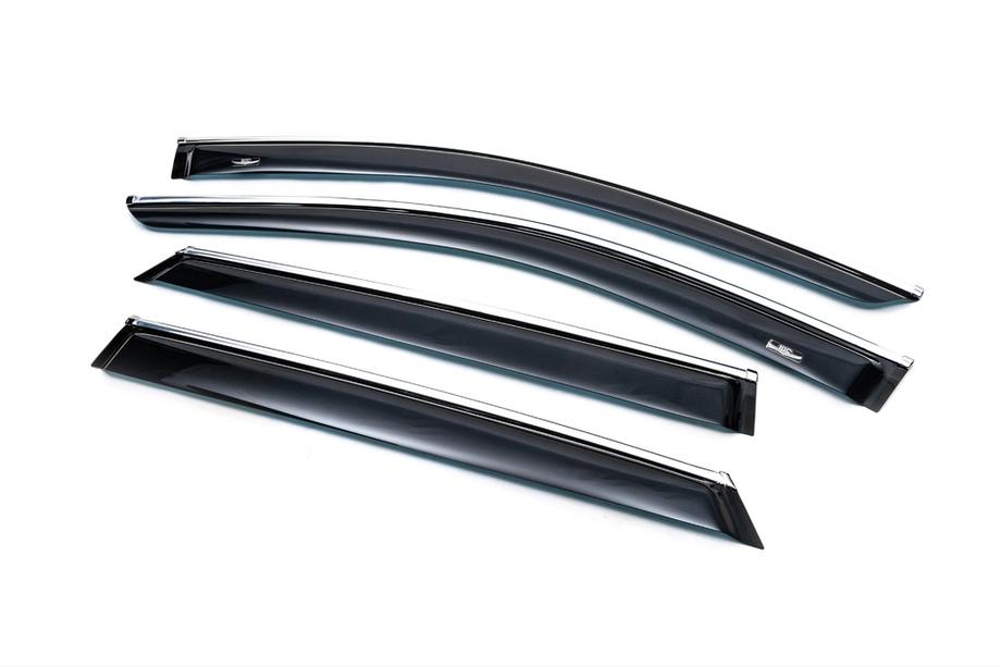 Hyundai Santa Fe 3 2012-2018 Deflectores de ventana con moldura cromada (4 uds, HIC) Foto 7