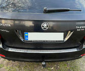 Skoda Superb 2009-2015 Protector de Parachoques Trasero Carmos V1 (SW, Acero Inoxidable) foto 1