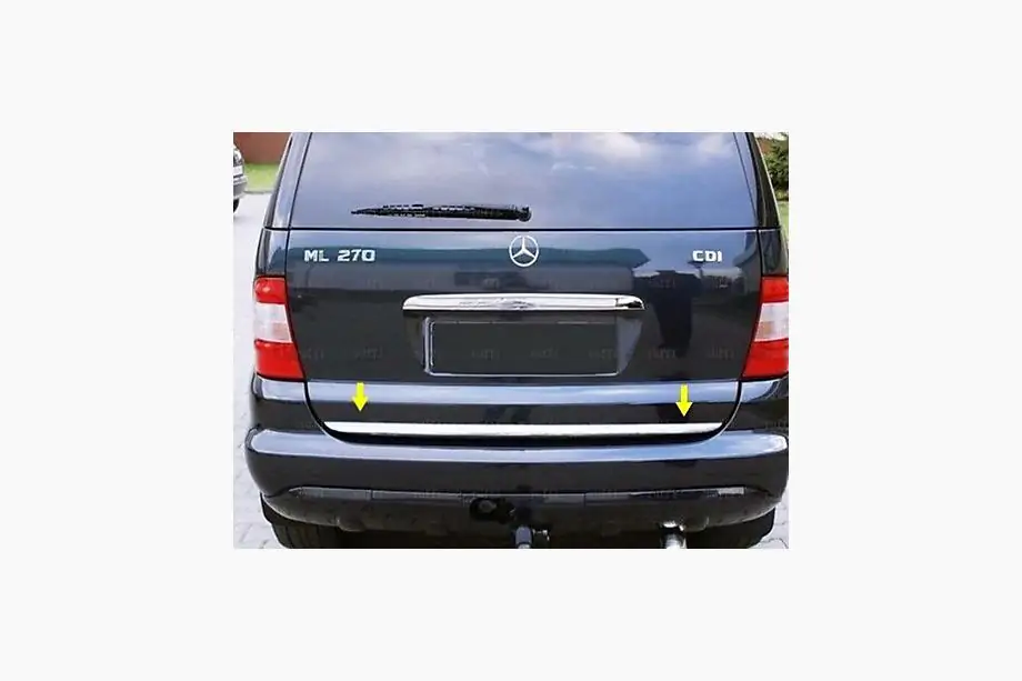 Mercedes ML W163 1997-2005 Moldura maletero acero inoxidable Foto 2
