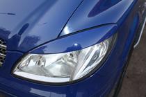 Mercedes Viano 2004-2014 Pestañas de faros rectas (negras) foto 2