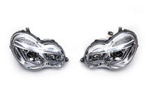 Mercedes C-class W203 2000-2007 Faros delanteros con luces diurnas LED (2 uds) Oscuro foto 2