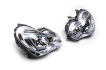 Mercedes C-class W203 2000-2007 Faros delanteros con luces diurnas LED (2 uds) Oscuro foto 3
