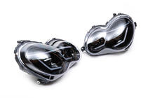 Mercedes C-class W203 2000-2007 Faros delanteros con luces diurnas LED (2 uds) Oscuro foto 8