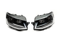 Volkswagen T6 2015-2024 Faros delanteros con luces LED diurnas Black (2015-2019, 2 uds) foto 3
