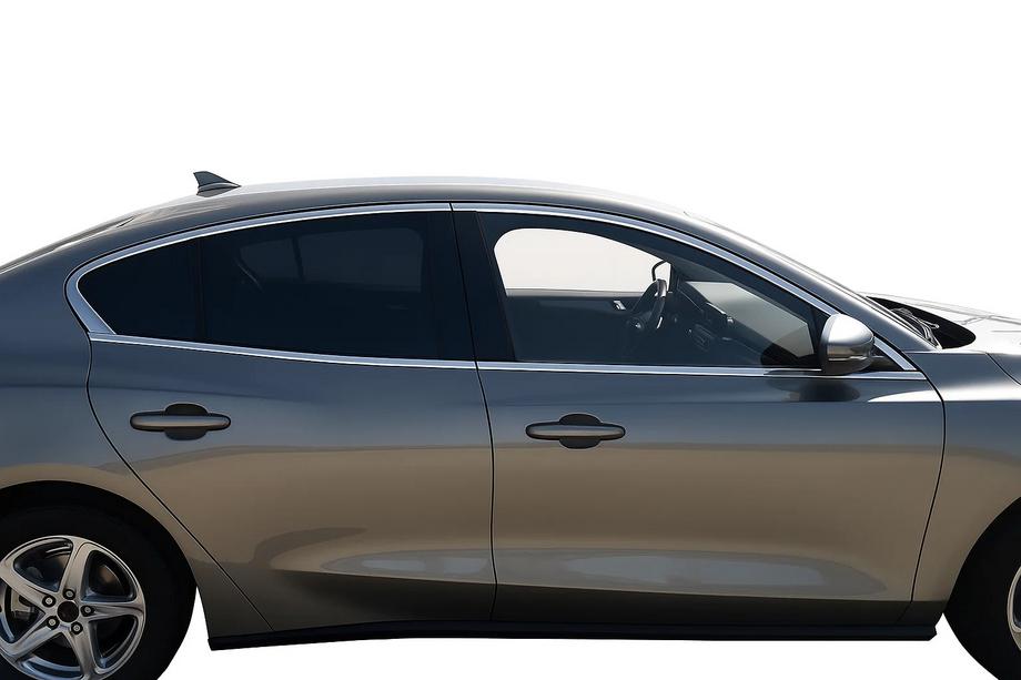 Ford Focus IV 2018- Molduras superiores de ventanas OmsaLine HB, SD (4 uds, acero inoxidable) Image