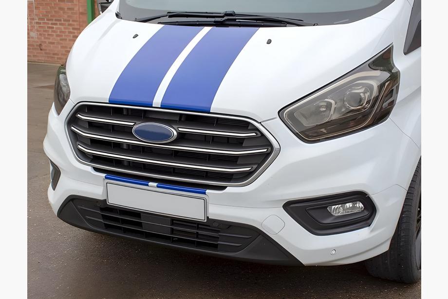 Ford Custom 2013-2022 Cubiertas de Parrilla Cromadas 2018+ (4 uds, Acero Inoxidable) Image