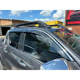 Deflectores de ventana con moldura cromada (4 uds, Niken)