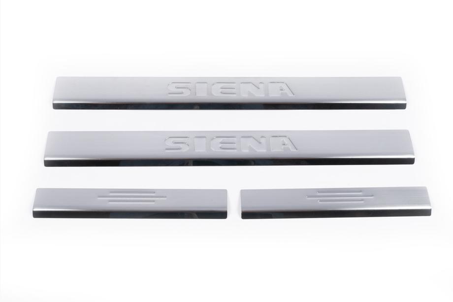 Fiat Siena 1996-2016 Protecciones de umbral Carmos (4 uds, acero inoxidable) Foto 2