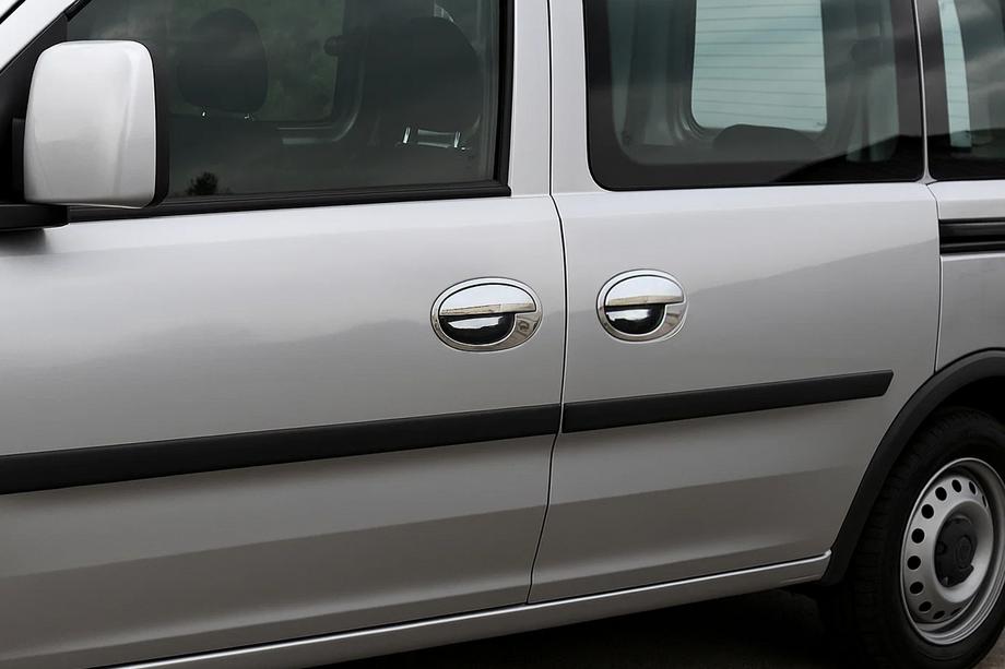 Opel Combo 2002–2012 Cubiertas de Manijas Cromadas con Borde (3 puertas, Acero Inoxidable) Image