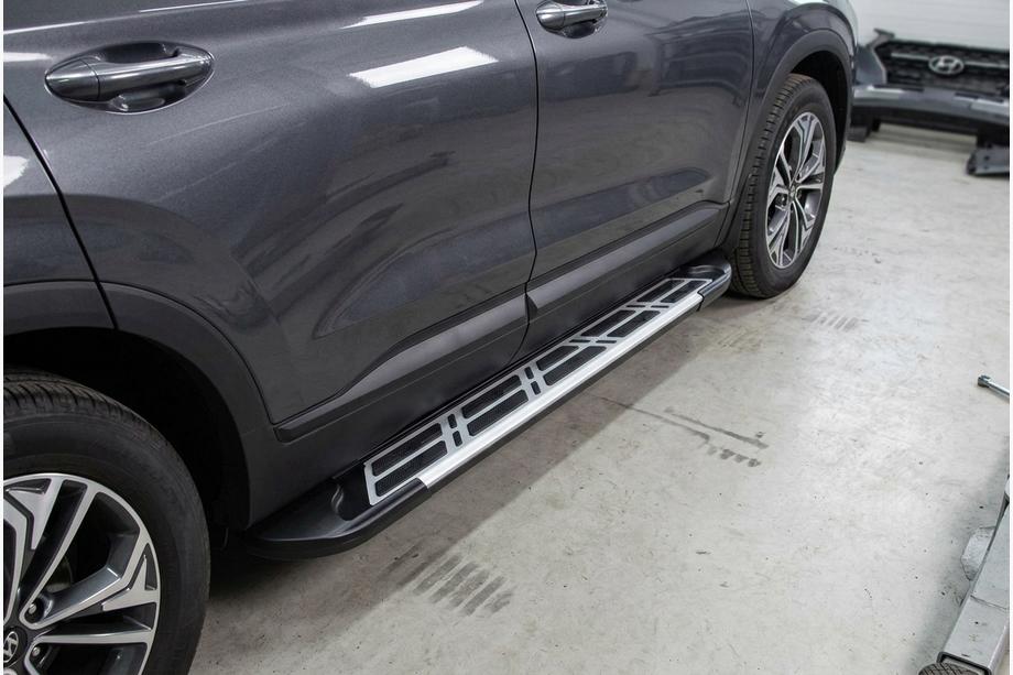 Hyundai Santa Fe 4 2018-2023 Estribos Laterales Sunrise (2 uds., Aluminio) Image