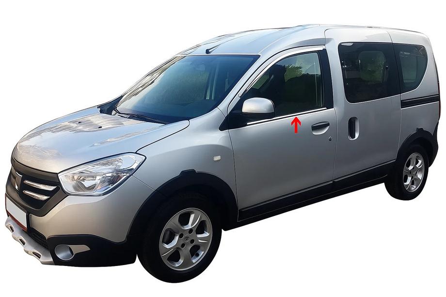 Renault Dokker 2013-2022 Molduras de ventana (2 uds., acero inoxidable) Image