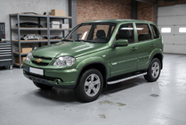 Chevrolet Niva 1998-2020 Estribos Laterales Tayga Grey (2 uds., Aluminio) foto 1